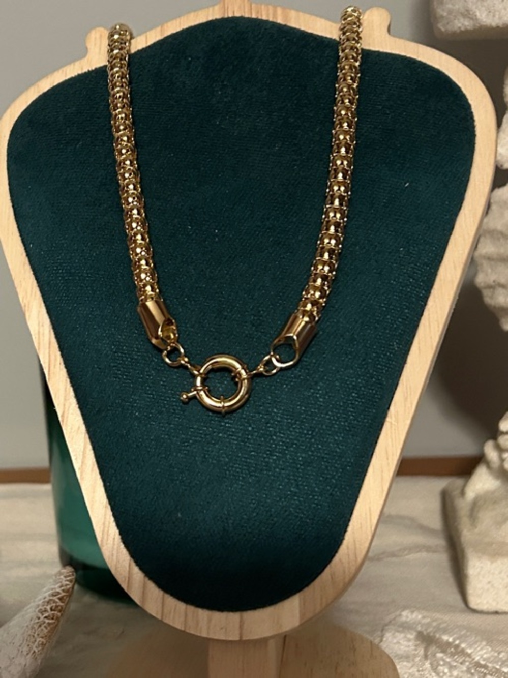 18” Gold Filled Popcorn Chain Necklace with Carabiner Clasp